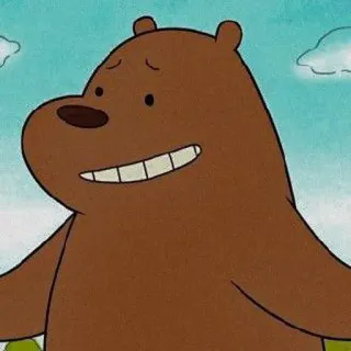 🐼 Grizz We Bare Bears urso, desenho animado, animal, engraçado, fofo telegram sticker