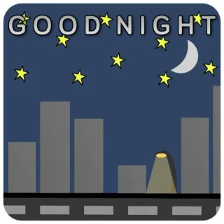 🌃 GOOD NIGHT noche, buenas noches, luna, estrellas, ciudad, noche telegram sticker