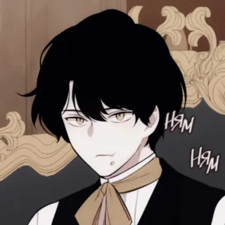 ✖️ ням ням Manhwa, Russischer Text, Charakter, Mann, Schwarze Haare, Männlich telegram sticker