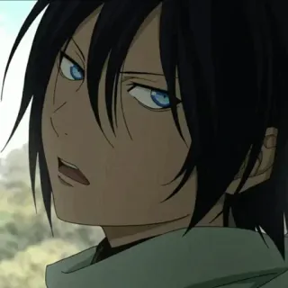 💎 Yato Noragami Anime, Charakter, Yato, Noragami, blaue Augen, schwarze Haare telegram sticker