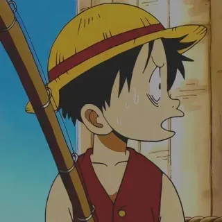 🥴 Monkey D. Luffy One Piece Anime, One Piece, Monkey D. Luffy, Sombrero de paja, Dibujos animados telegram sticker