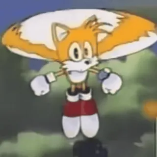 ☺️ Tails Тейлз, Соник, персонаж видеоигры, полёт telegram sticker
