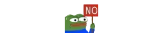 👎 Pepe the Frog NO Meme, Kikker, Nee, Protest, Internetcultuur whatsapp sticker