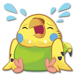 😭 鸟, 鹦鹉, 难过, 哭泣, 表情符号, 可爱, 动物 telegram sticker