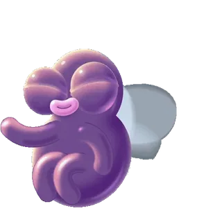 😀 Blob, Viola, Cartone animato, Carino, Adesivo whatsapp sticker