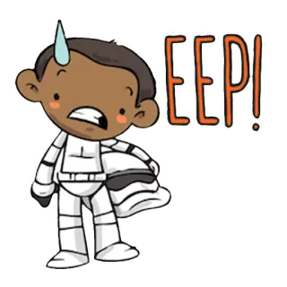 😓 EEP! Cartoon, geschockt, Stormtrooper, Star Wars, Charakter, eeep telegram sticker