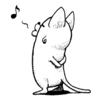 🎼 ねずみ, マンガ, 動物, イラスト, かわいい, キャラクター, ステッカー telegram sticker
