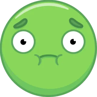 🤢 Emoji, Visage, Vert, Triste, Expression, Contrarié telegram sticker