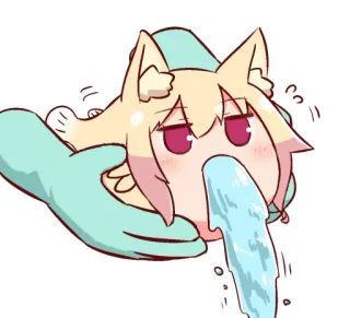 🤮 Anime, Fofo, Kawaii, Chibi, Vómito, Doente telegram sticker