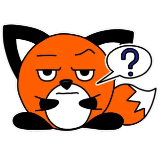🧐 キツネ, 動物, 質問, 漫画, ステッカー telegram sticker