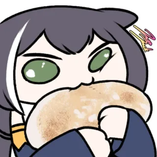 😼 Аниме, Еда, Милый, Ест, Мультфильм whatsapp sticker
