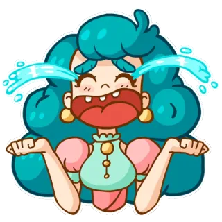 😭 Dessin animé, Femme, Pleurs, Émotionnel, Illustration, Autocollant telegram sticker