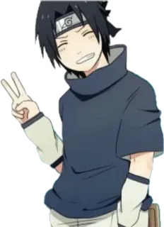✌ Sasuke Naruto Sasuke Uchiha, Naruto, Anime, Manga, Ninja, Friedenszeichen, Niedlich telegram sticker