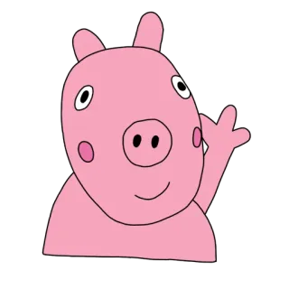 ✋ Porco, Desenho animado, Animal, Personagem, Rosa whatsapp sticker