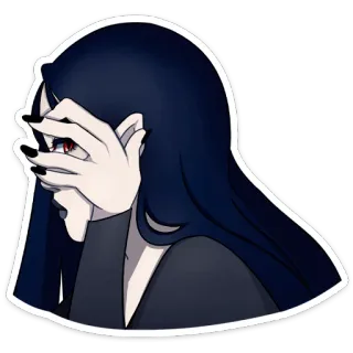 👁 Аниме, Женщина, Девушка, Вампир, Эмо, Готика, Оккультизм whatsapp sticker