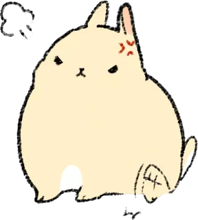 😡 wütend, Hase, Häschen, Cartoon, Tier, süß telegram sticker