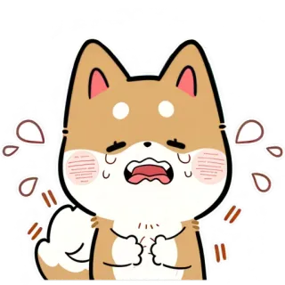 😭 犬, 悲しい, 泣く, 動揺, 感情, 漫画, 動物 telegram sticker