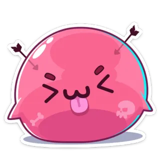 😜 süß, Pfeil, rosa, kawaii, Aufkleber, Blob whatsapp sticker