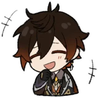 😆 Zhongli Genshin Impact anime, sticker, genshin impact, zhongli, cute, chibi telegram sticker