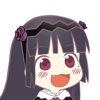 😆 Homura Akemi Puella Magi Madoka Magica Anime, Manga, Lucu, Gadis, Chibi, Kawaii telegram sticker