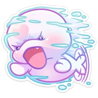 😠 fantasma, carino, arrabbiato, cartone animato, vivace whatsapp sticker