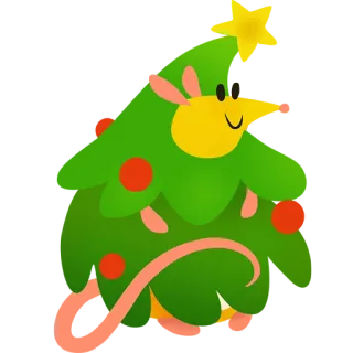 🎅 卡通, 圣诞节, 树, 节日, 装饰, 喜庆 telegram sticker