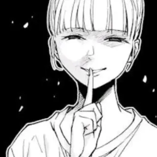 🤫 애니메이션, 만화, 캐릭터, 쉿, 미소 telegram sticker