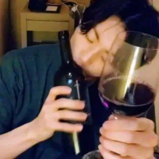 😍 vino, bere, alcol, bicchiere, bottiglia, vino rosso telegram sticker
