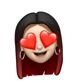 🐕‍🦺 Emoji, Oczy serca, Miłość, Kreskówka, Kobieta, Szczęśliwy telegram sticker