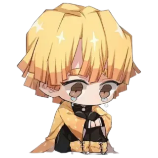 ⚡️ Zenitsu Agatsuma Demon Slayer เซนอิทสึ, ดาบพิฆาตอสูร, อนิเมะ, มังงะ, จิบิ, ร้องไห้ telegram sticker