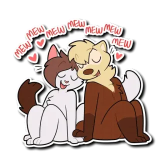 😊 MEW MEW MEW MEW MEW MEW cat, feline, mew, cute, couple, cartoon, furry telegram sticker
