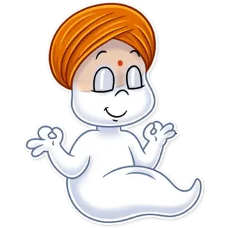 😇 indiano, yoga, meditação, desenho animado, espiritual, pacífico telegram sticker