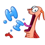 👋 Hi desenho animado, dragão, olá, saudação telegram sticker