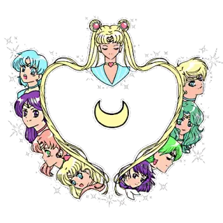 💛 Sailor Moon アニメ, 魔法少女, かわいい, マンガ, 月, セーラームーン telegram sticker