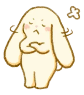 💭 królik, słodki, zły, zwierzę, kreskówka whatsapp sticker