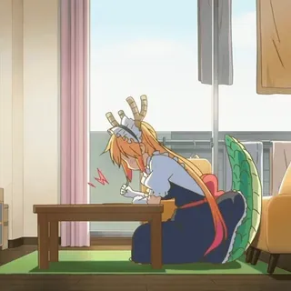 🎋 Tohru Miss Kobayashi's Dragon Maid Drache, Anime, Maid, Tohru, Miss Kobayashi's Dragon Maid, Süß, Manga telegram sticker