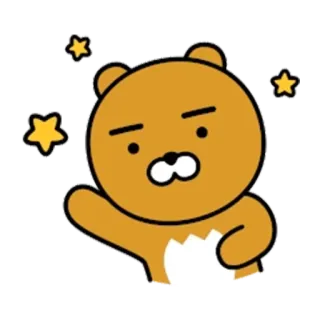 ⭐ Ryan Urso, Desenho animado, Fofo, Personagem, Ryan, Kakao Friends, Sticker telegram sticker