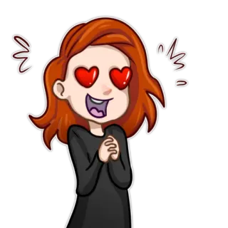 🥰 사랑, 행복, 신남, 만화, 하트눈 telegram sticker
