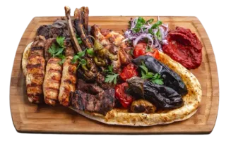 🍢 еда, мясо, гриль, барбекю, стейк, овощи telegram sticker