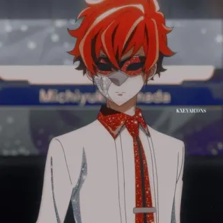 ⛸️ Michiyuki Yamada Anime, Männlich, Maske, Rotes Haar whatsapp sticker