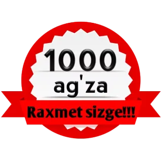 😎 1000
ag'za
Raxmet sizge!!! thank you, celebration, 1000, achievement, Uzbek telegram sticker