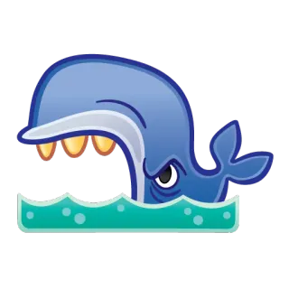 🐳 whale, sea, animal, cartoon, ocean, marine telegram sticker