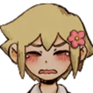 😫 Basil OMORI อนิเมะ, โหระพา, Omori, วิดีโอเกม, ดอกไม้ telegram sticker