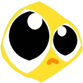 🥺 Emoji, Carino, Cartone animato, Adesivo, Giallo, Occhi whatsapp sticker