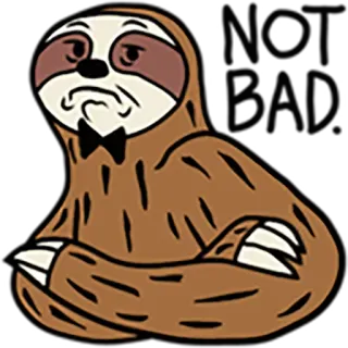 🤔 Faultier, Cartoon, Tier, Schleife, Figur, lustig, süß telegram sticker