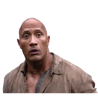 😱 Dwayne Johnson ดเวย์น จอห์นสัน, นักแสดง, ตกใจ, ประหลาดใจ, สีหน้า, ปฏิกิริยา telegram sticker