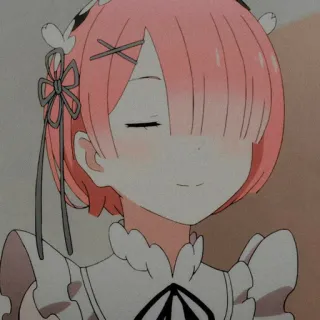🍡 Ram Re:Zero Anime, Maid, Imut, Rambut pink, Ram, Re:Zero, Isekai whatsapp sticker