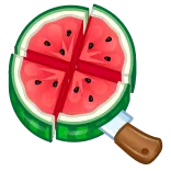 ๐ watermelon, fruit, slice, knife, food, cut, kitchen, fresh whatsapp sticker