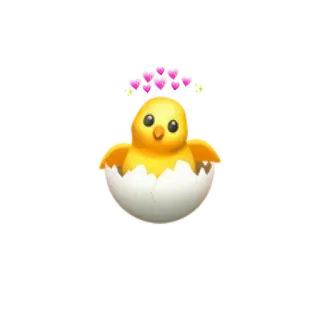 ❤️ chick, egg, hatching, heart, baby bird, cute, animal telegram sticker