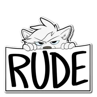 😠 RUDE onbeschoft, dier, boos, illustratie, cartoon telegram sticker